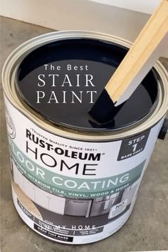 best stair paint, rusteoleum Basement Stairs Ideas Paint, Basement Stair Ideas Diy, Painted Garage Steps, Painting Stair Treads Black, Stair Paint Ideas, Paint Stairs White, Black Stain Stairs, Basement Steps Redo, Best Paint For Stairs