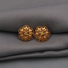 Yellow Gold Flower-shaped Clip-on Jewelry, Traditional Yellow Gold Flower-shaped Earrings, Traditional Gold Cluster Earrings For Pierced Ears, Traditional Gold Cluster Earrings, Traditional Gold Flower-shaped Earrings, Formal Round Temple Jewelry Earrings, Classic Pierced Flower-shaped Earrings, Traditional Pierced Flower Shaped Earrings, Classic Pierced Flower Shaped Earrings