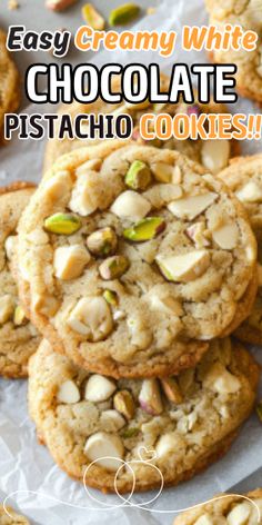 easy creamy white chocolate pistachio cookies are the perfect treat for any holiday gathering