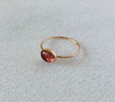 Strawberry Quartz Ring, Gold Ring, Gemstone Band, Stacking Ring, Oval Ring, Gift for Mom, Friend, Minimal Jewelry. - Etsy Minimalist Rose Gold Stackable Gemstone Rings, Everyday 14k Gold Jewelry With Oval Cabochon, Minimalist Rose Gold Stackable Rings With Gemstones, Everyday 14k Gold Oval Cabochon Jewelry, Dainty Oval Rings With Simple Design, Oval Dainty Rings With Simple Design, Minimalist Oval Cabochon Birthstone Ring, Handmade Minimalist Rose Gold Midi Rings, Minimalist Oval Stackable Rings For Everyday