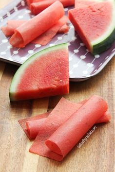 slices of watermelon on a cutting board