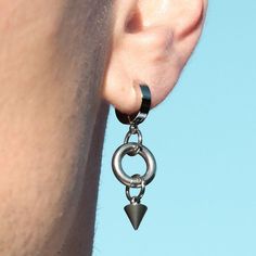 Stainless steel grunge inspired spike earring. Sold as a pair! Spike Earrings, Steel Ring, Huggies Earrings, Drop Earrings, Stainless Steel, Ring, Silver