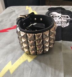 Four row studded punk bracelet on black leather and has two buckles Thirteen Inspired Outfits, Studded Bracelet, Boot Straps, Inspired Outfits, Leather Cuffs, Dream Jewelry, Just Girly Things, Trendy Jewelry, Bracelet Stack