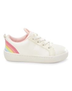 White Toddler Carter's Rainbow Sneakers | carters.com Sporty Multicolor Slip-on Sneakers With Round Toe, Playful Multicolor Sneakers With Rubber Sole, Playful Low-top Sneakers With Rubber Sole, Playful Sneakers With Rubber Sole And Synthetic Material, Playful Synthetic Sneakers With Rubber Sole, Multicolor Synthetic Sneakers With Speckled Midsole, Rainbow Low-top Synthetic Sneakers, Sporty Rainbow Lace-up Sneakers, Playful Multicolor Round Toe Sneakers