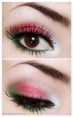 Maquillage Halloween Simple, White Eye Makeup, Christmas Makeup Tutorial, Xmas Makeup, Christmas Eyeshadow, Goddess Makeup, Christmas Eye Makeup, Great Makeup, Awesome Makeup