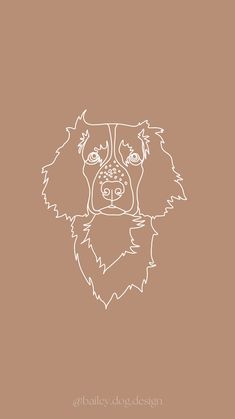 a drawing of a dog's face on a brown background