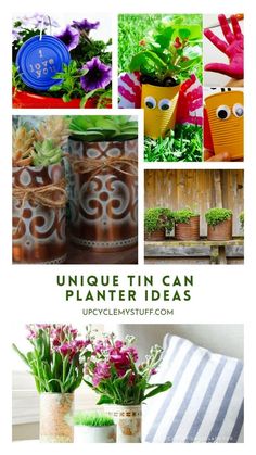 an image of unique tin can planter ideas