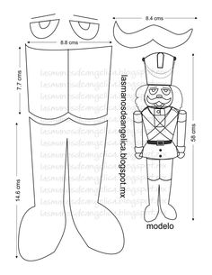 a paper toy soldier is shown with measurements for the body and head, as well as an