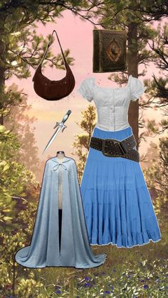 Ren Faire Princess Outfits, Ella Enchanted Outfits, Arwen Costume Diy, Ella Enchanted Costume, Ren Faire Ideas, Enchanted Costume, Arwen Costume, Midevil Dress, Haunted Mansion Costume