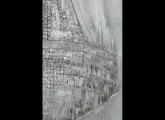 a drawing of a curtain with lots of beads on the top and bottom part of it