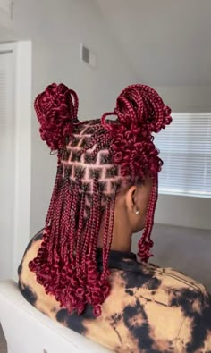 Braid Anime, Braids Reference, Hairstyle Korean, Red Braids, Braids Long, Hairstyles Quick, Hair French, Short Box Braids Hairstyles, Cute Box Braids