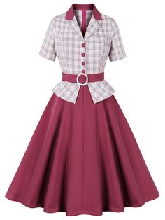 30-70% OFF✓ Fast Shipping✓Step back in time with Retro Stage's 1950s Lapel Glen Check Belted Dress. The classic glen check pattern paired with a stylish lapel and belt creates a sophisticated retro look that exudes timeless elegance. 1950s Dress Uk, 1960 Church Dress, Retro Dresses Casual, Womens 50s Dresses, 50s Coat Dress, Vintage Modest Dresses 1950s, Christmas Retro Dress, Dapper Day Dress, Retro Dresses Women