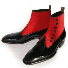 Stylish Red and Black Button Boots Men Leather Ankle Boots
-Genuine Leather Upper
-Cow Leather Lining
-Leather Insole
-Extra Padding for Comfort
-Leather Heel
-100% Handmade by Professional Craftsmen
-No Mass Production, Only Made to Order
-Elegant Packing
-Shipping Worldwide

Please Note:
We are Offering - Made to Order Handmade Leather Products. We take 10 Business Days to Prepare an Order and 3 to 7 Business Days for Shipment. Please feel free to Contact if there is any query about the Product. Street Style Boots, Button Boots, Western Boots For Men, Men’s Boots, Boot Straps, Mens Leather Boots, Leather Products, Mens Fashion Shoes, Black Button