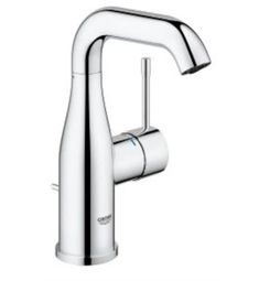 a chrome faucet with the handle on it