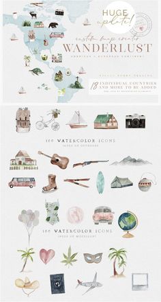 an illustrated map shows the different types of watercolors