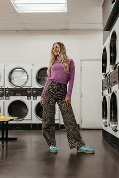 Get ready to rock a retro look with The Saylor Wide Leg Jeans in leopard print. These high-waisted jeans feature a wide leg cut for added comfort and a flattering silhouette. Made with comfortable black denim, these jeans are not only cute, but also perfect for all-day wear. Paired with THE KENNY TIE FRONT VEST IN CREAM and THE FRANCESCA MULES IN DARK TAUPE High waist Back pockets Wide leg 98% cotton, 2% spandex Runs true to size. Small (00-0), Medium (2-4), Large (6-8) In-seams: Small: 27.5", M Tie Front Vest, Happy Threads, Summer Goddess, Pink Desert, Dark Taupe, Exclusive Clothing, Nursing Friendly, Rock A, Swim Bottoms