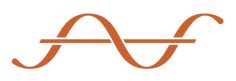 an orange and white logo with the letter a in it's center, surrounded by two wavy lines