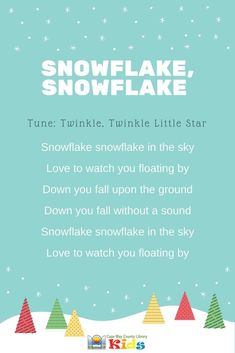 a christmas card with snowflakes and trees in the background that says tune twinkle, twinkle little star