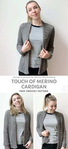 the instructions for how to crochet a cardigan