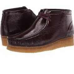 A Clarks Footwear Classic, Originating In 1965. Progressive Moccasin Design On A Nature-Formed Last To Create The World's First Comfort Shoe. Genuine Plantation Crepe Outsole Cushions The Foot. Nature-Formed Last Allows For A Natural Toe Spread With A Leather Sockliner To Keep Feet Comfortable And Dry. Measurements: Heel Height: 1 In Weight: 14 Oz Shaft: 4 In Platform Height: 12 In Product Measurements Were Taken Using Size 7, Width B - Medium. Please Note That Measurements May Vary In Size. Clark Wallabees, Clarks Wallabees, Comfort Shoe, Womens Clarks, Clarks Shoes, First World, Moccasins, Comfortable Shoes, Patent Leather