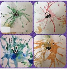 four pictures of different types of handprints