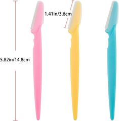 About this item
What You Get: 6 Pcs Eyebrow Razors in 3 colors (blue, pink, yellow)
Mild and Painless: Using this facial hair razor is a safe, gentle, and effective way. It is milder than pulling, waxing or threading, reducing pain and redness
High Quality: Safety eyebrow shavers are made from stainless steel with grooved, which can protect delicate skin and have a long-lasting sharpness. Even beginners can easily and safely use it Dermaplaning Razor, Shaper Tools, Facial Hair Remover, Eyebrow Shaper, Eyebrow Razor, Eyebrow Trimmer, Tools For Women, Shave Gel, Facial Hair Removal