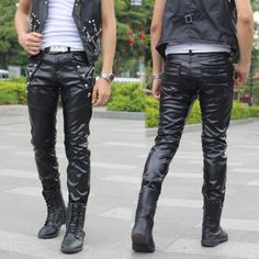 Black Punk Leather Pants For Biker Events, Punk Style Faux Leather Bottoms With Belt Loops, Edgy Leather Pants For Biker Events In Fall, Edgy Fitted Leather Pants For Biker Events, Black Leather Pants For Alternative Fashion In Fall, Alternative Style Black Leather Pants With Belt Loops, Alternative Style Black Pants With Zipper Closure, Black Leather Pants With Belt Loops In Alternative Style, Black Alternative Pants With Zipper Closure