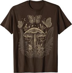 Moth Aesthetic, Christmas Story House, Mushroom Aesthetic, Goblincore Aesthetic, Women Graphic, Aesthetic Shirts, Funny Graphic Tees, Tour T Shirts, Dark Fashion