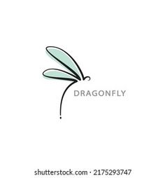 a dragonfly logo on a white background