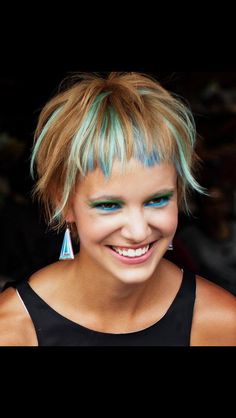 Pinterest @ sarabismirage 👽 Colored Locks, Short Hairstyles 2015, 2015 Hairstyles, Punk Hair, Funky Hairstyles, Edgy Hair, Short Hairstyle