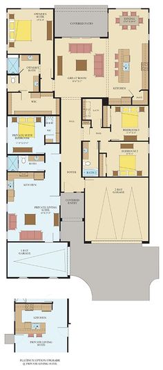 the floor plan for a two story house