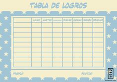 a blue and white sign that says tabla de logos with stars on it