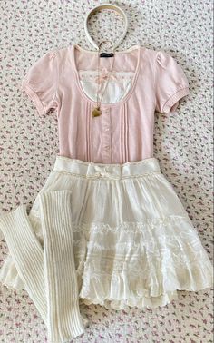 Pink Cami Dress Outfit, Hachi Outfits, Shoujo Fashion, Kawaii Fits, Homemade Stromboli, Girly Clothes, Kawaii Fashion Outfits, Pink Outfits, Really Cute Outfits