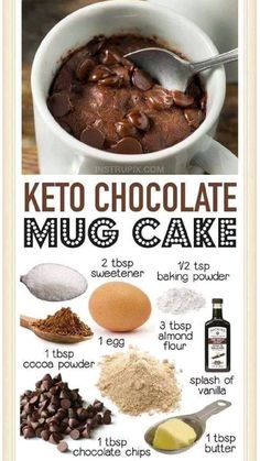 Keto Board, 500 Calorie, Chocolate Mug Cake, Low Carb Snack, Dessert Easy