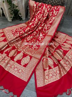 Banarsi red Dupatta with gold zari jaal. Size: 98 inches by 35 inches Fabric: Katan Silk Blend Banarsi Dupatta, Red Dupatta, Wedding Shawls, Wedding Shawl, Katan Silk, Shawls And Wraps, Dublin, Silk, Free Shipping