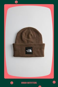 Foldover cuff style beanie by The North Face. Cold weather ready hat with a classic box logo patch label at the front. Features The North Face Big Box Logo beanie Ribbed knit beanie from The North Face Foldover cuff Classic TNF box logo label Content + Care Acrylic Spot clean Imported Size Adjustable circumference | The North Face Big Box Logo Beanie in Brown, Women's at Urban Outfitters Ribbed Knit Beanie, Style Beanie, Men's Shoes Accessories, Brown Fits, Box Logo, Logo Label, Brand Sale, Wellness Gifts, Women Men Shoes