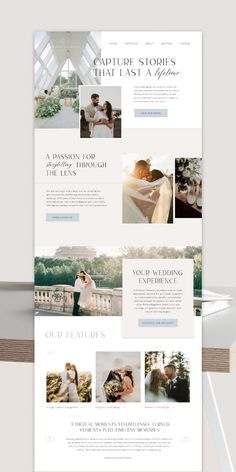 the wedding website is displayed in this image