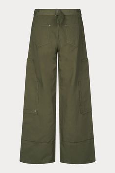 Utility trousers with raw edges crafted from lightweight, smooth cotton. They include a concealed zip closure and a visible button at the waist. The adjustable fabric belt fastens with press buttons at the sides. Designed with five pockets, plus two side pockets featuring oversized visible pocket bags with raw edges. The trousers have wide hems at the bottom, also with raw edges, and a low to mid-rise waist with a wide, slightly flared leg. PRODUCT DETAILS Fabric: 100% Cotton. Wide leg. Mid-rise Utility Trousers, Senior Thesis, Vintage Lifestyle, Square Pants, Lifestyle Art, Summer Favorites, Utility Pants, Jean Accessories, Trouser Pants Women