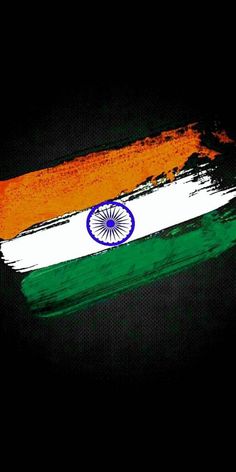 the flag of india painted on a black background