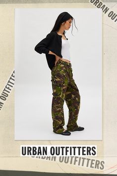 Original vintage pants sourced by Urban Renewal. Allover camo print pant in a mid-rise and straight fit featuring painter detailing in their original deadstock form. Each pair will come to you as pictured. Features Urban Renewal Vintage camo painter pant Original vintage pant Allover camo print Mid rise waistline Pocket detailing down legs Relaxed fit Full length Zip fly and button closure Deadstock style as pictured here Content + Care Cotton, polyester Machine wash Size + Fit Model in Camo is 5’7" and wearing size Small Measurements taken from size Small Waist: 30" Rise: 12" Inseam: 30" Leg opening: 9" | Urban Renewal Vintage Camo Painter Pant in Camo, Women's at Urban Outfitters Camouflage Relaxed Fit Straight Leg Cargo Pants, Relaxed Fit Camouflage Cargo Pants For Fall, Relaxed Fit Camouflage Cargo Pants, Camouflage Cargo Pants With Straight Leg, Camouflage Relaxed Fit Pants For Fall, Relaxed Fit Camouflage Pants For Fall, Spring Camouflage Straight Leg Cargo Pants, Straight Leg Camouflage Cargo Pants For Spring, Camo Print Pants