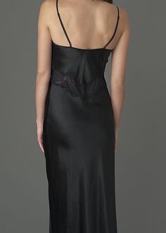 Le Tresor Silk Gown Formal Fitted Slip Dress With Lace Back, Fitted Lace Back Slip Dress For Formal Occasions, Fitted Lace Back Slip Dress For Evening, Fitted Slip Dress With Lace Back For Evening, Elegant Fitted Slip Dress With Lace Back, Fitted Satin Slip Dress With Lace Back, Elegant Lace Back Slip Dress, Formal Lace Slip Dress With Lace Back, Formal Lace Back Slip Dress