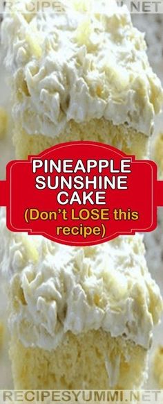 https://pin.it/457GMtjy5 Pineapple Sunshine Cake, Cake Pineapple, Pineapple Recipe, Pineapple Cake Recipe, Pineapple Dessert Recipes, Sunshine Cake, Pineapple Desserts, Recipe Cake, Dessert Aux Fruits