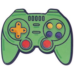 a close up of a game controller on a white background