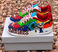 This is a pair of custom youth Roblox sneakers.  They are made to order and we can change and customize them to your liking. Processing/making time is 2 - 4 weeks. Custom Sneakers, Make Time, Kids Shoes, Athletic Shoes, Shoes Sneakers, Nike, Sneakers