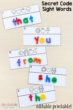 three printable sight words for the letter s