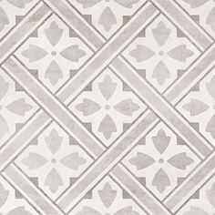 a gray and white tile pattern with an abstract design