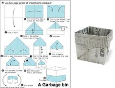 an origami box with instructions to make it