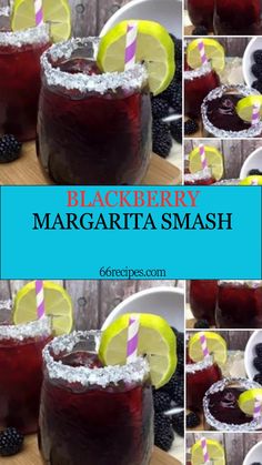 black berry margarita smash with lemons and strawberries