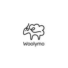 the word woolymo is written in black and white, with an image of a dog