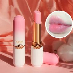 Peachy Color Changing Lipstick Peach Color Lipstick, Natural Pink Lipstick, Makeup Kawaii, Peach Lip Balm, Peach Girl, Lip Balm Ingredients, Jelly Lipstick, Color Changing Lipstick, Peach Lips